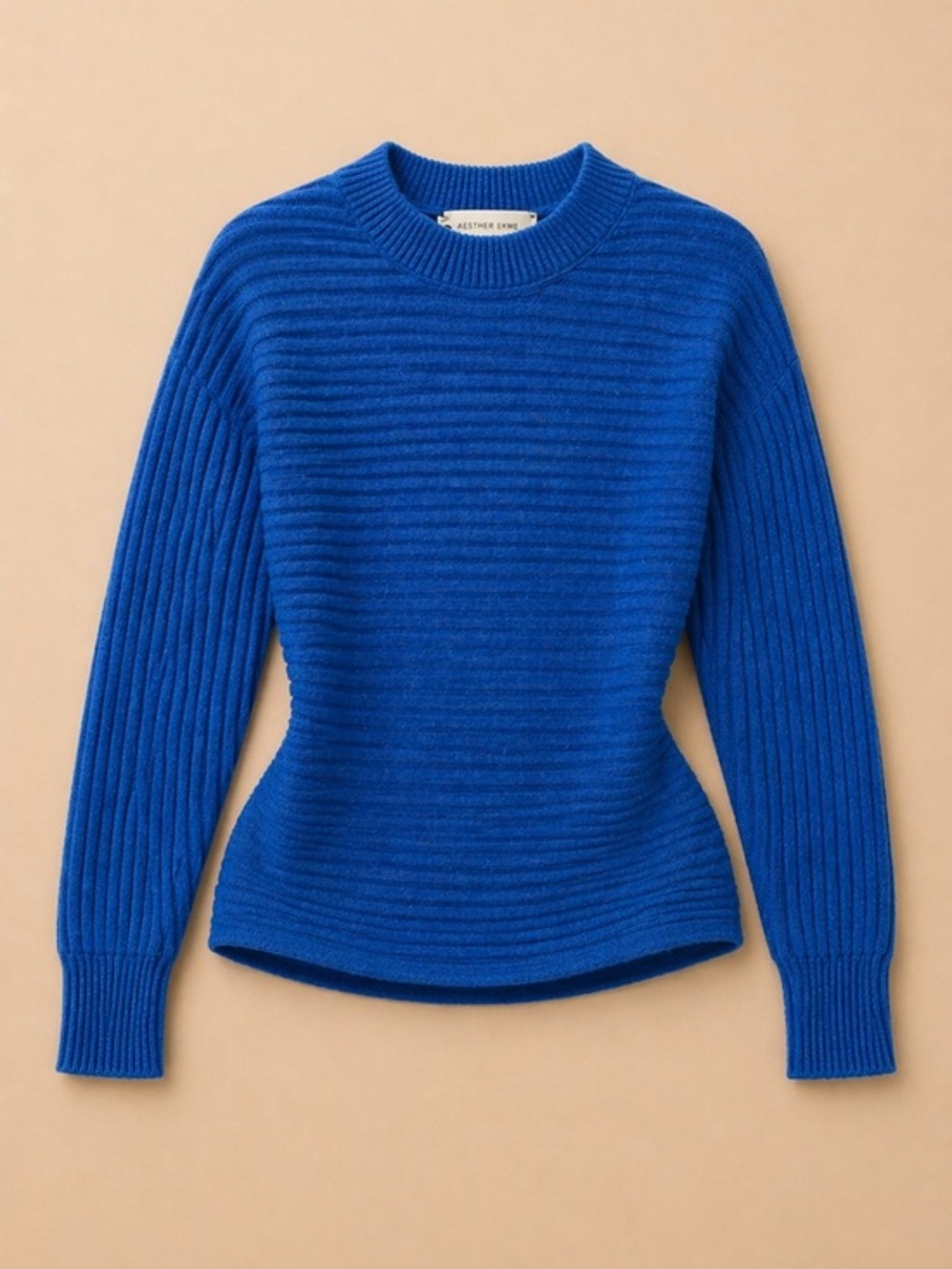 5/$25 🎉 Bright Blue Ribbed Sweater 💙 Soft Knit Crewneck Cozy Chic Top